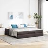 vidaXL Bedframe met matras met matras 2 pcs Tan Stof