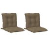 vidaXL Stoelkussens 2 st lage rug 100x50x7 cm stof gem&ecirc;leerd taupe