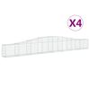 vidaXL Schanskorven 4 st gewelfd 400x30x40/60 cm ijzer