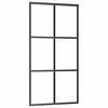 vidaXL Schuifdeur 102x205 cm ESG-glas en aluminium zwart