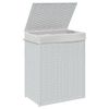 vidaXL Wasmand met deksel 46x33x60 cm poly rattan wit