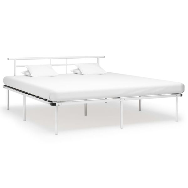 vidaXL Bedframe metaal wit 180x200 cm
