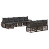 vidaXL Tuinbankenset 10 st Grijs en Donkergrijs poly rattan