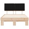 vidaXL Bedframe met Gevoerd Hoofdgedeelte Zwart 120 x 190 cm