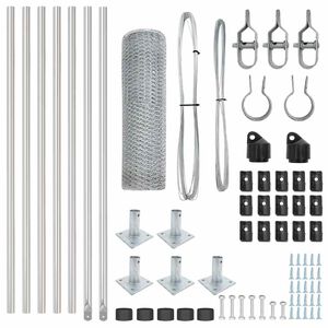 vidaXL Afrasteringspaal Zilver 10 x 0,4 m (13 mm gaas) Staal