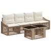 vidaXL Tuinbankenset 5 st Beige en Cr&egrave;me Wit poly rattan