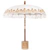 vidaXL Balinese parasol met basis Cr&egrave;mekleurig &Oslash; 210-220 cm