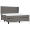 vidaXL Boxspring met matras kunstleer grijs 160x200 cm