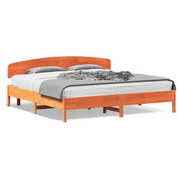 vidaXL Bedframe zonder matras massief grenenhout wasbruin 180x200 cm