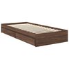 vidaXL Opslag bed met hoofdeinde Bruin Eiken 90 x 190 cm Bewerkt hout