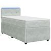 vidaXL Boxspring Bed met Matras en LED Lichtgrijs 90 x 190 cm Fluweel