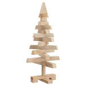 vidaXL Kerstbomen met standaard Naturel 60 cm Massief grenenhout