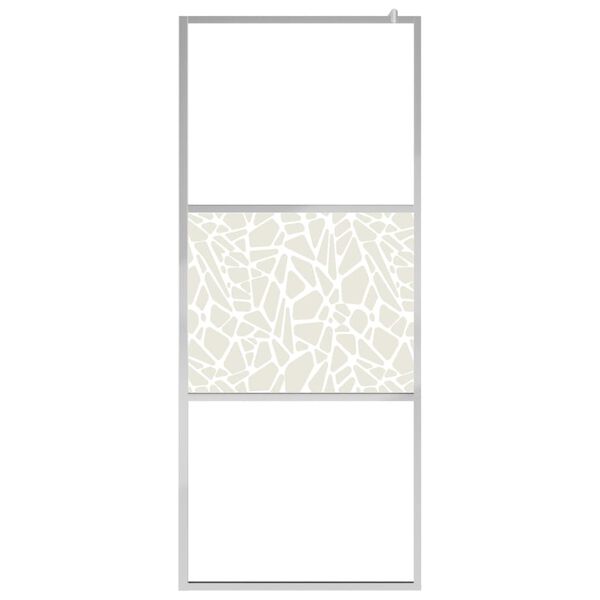 vidaXL Inloopdouchewand met stenenmotief 90x195 cm ESG-glas