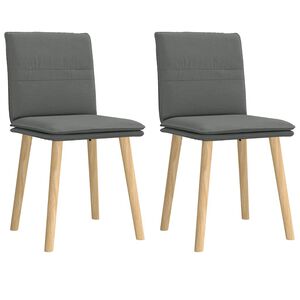 vidaXL Eetkamerstoelen 2 st stof donkergrijs
