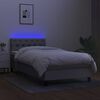 vidaXL Boxspring met matras en LED stof lichtgrijs 80x200 cm