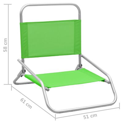 vidaXL Strandstoelen 2 st inklapbaar stof groen