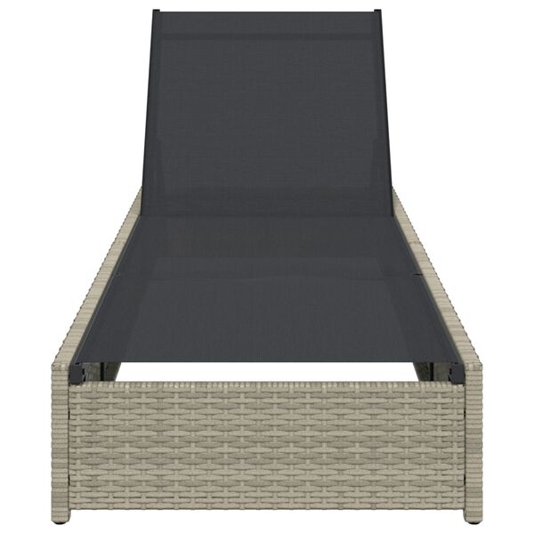 vidaXL Ligstoel met kussen 1-persoon Beige 60 x 200 x 27cm poly rattan