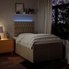 vidaXL Boxspring met matras stof cr&egrave;mekleurig 120x190 cm