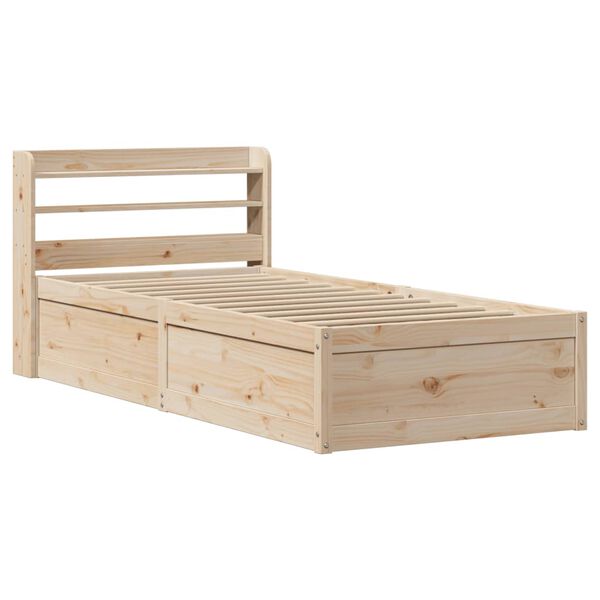 vidaXL Bedframe met hoofdbord massief grenenhout 90x190 cm