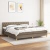 vidaXL Boxspring met matras stof taupe 200x200 cm