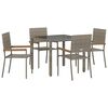vidaXL Tuin eettafelset 5 st Grijs poly rattan