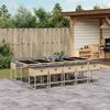 vidaXL 11-delige Tuinset met kussens poly rattan gemengd beige