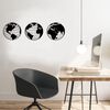 Homemania Wanddecoratie World 140x41 cm staal zwart