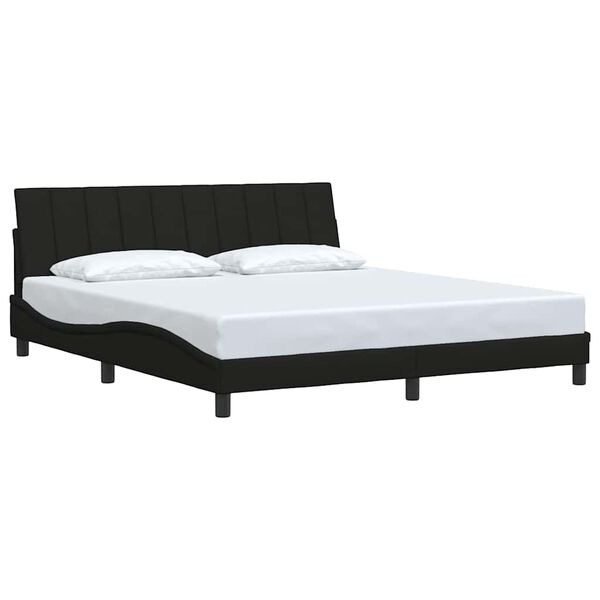 vidaXL Bedframe zonder matras "Hanko" stof zwart 180x200 cm
