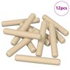vidaXL Houten Dowels 12 pcs Bruin &Oslash;8 x 50 mm Massief hout