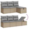 vidaXL 7-delige Loungeset met kussens poly rattan gemengd beige