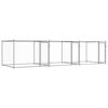 vidaXL Hondenhok met deuren 6x2x1,5 m gegalvaniseerd staal grijs