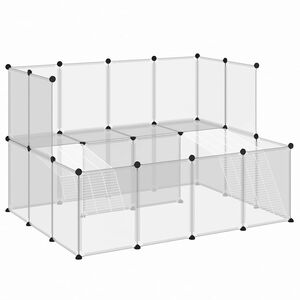 vidaXL Dierenhok klein 143x107x93 cm polypropeen en staal transparant
