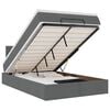 vidaXL Bed poef met matras en LED's 120x200 cm stof donkergrijs