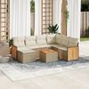 vidaXL 8-delige Loungeset met kussens poly rattan beige
