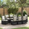 vidaXL Tuin eettafelset 9 pcs Zwart poly rattan