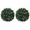 vidaXL Kunstbuxusballen met LED-verlichting 2 st 22 cm groen