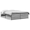 vidaXL Bedframe bewerkt hout metaal grijs sonoma eiken 120x190 cm