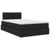 vidaXL Opbergbed met LED met matras met LED Zwart 120 x 200 cm Stof