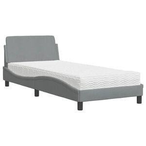 vidaXL Bed met matras "Dover" stof lichtgrijs 80x200 cm