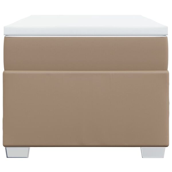 vidaXL Boxspring met matras kunstleer cappuccinokleurig 100x200 cm
