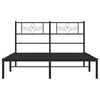 vidaXL Bedframe met hoofdbord metaal zwart 120x200 cm