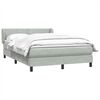 vidaXL Boxspring met matras fluweel lichtgrijs 160x220 cm