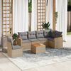 vidaXL 7-delige Loungeset met kussens poly rattan beige