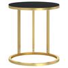 vidaXL Bijzettafel 45 cm gehard glas goudkleurig en zwart