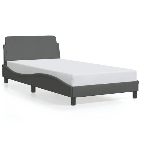 vidaXL Bedframe "Dover" 100x200 cm stof donkergrijs