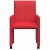 vidaXL Eetkamerstoelen met Wieltjes 2 pcs Rood 57 x 66 x 94 cm