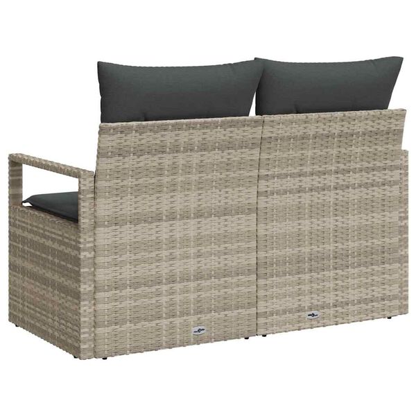 vidaXL Tuinbank met kussen 120 x 62 x 69 cm poly rattan