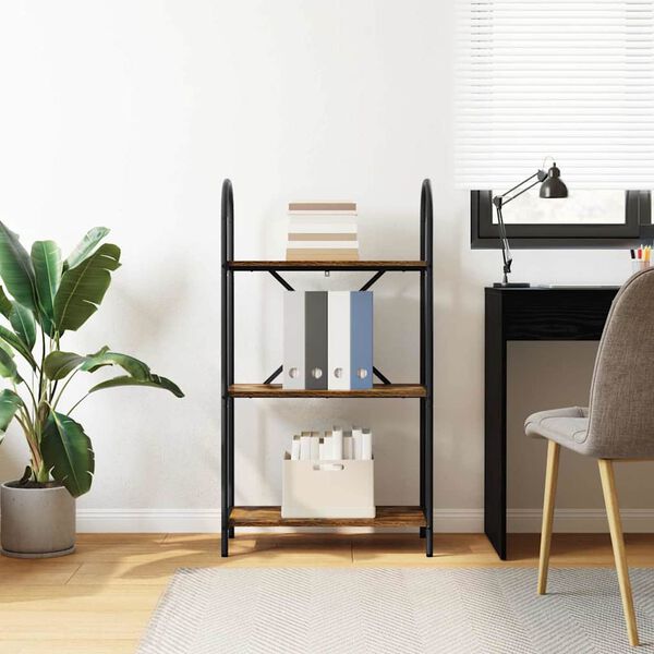 vidaXL Boekenkast Gerookt eiken 60 x 30 x 109 cm Bewerkt hout