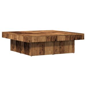 vidaXL Salontafel 90x90x28 cm bewerkt hout oud houtkleurig