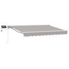 vidaXL Handmatige Luifelhouder met LED's Lichtgrijs en wit. 2,5 x 2 m